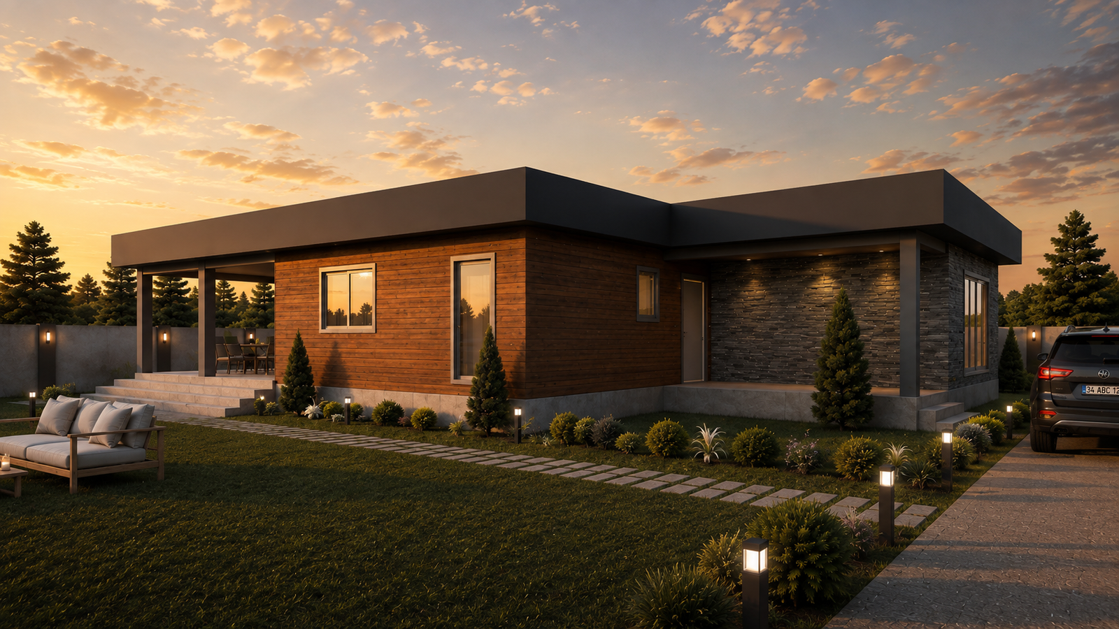 210 m² 3+1 Tek Katlı Çelik Ev