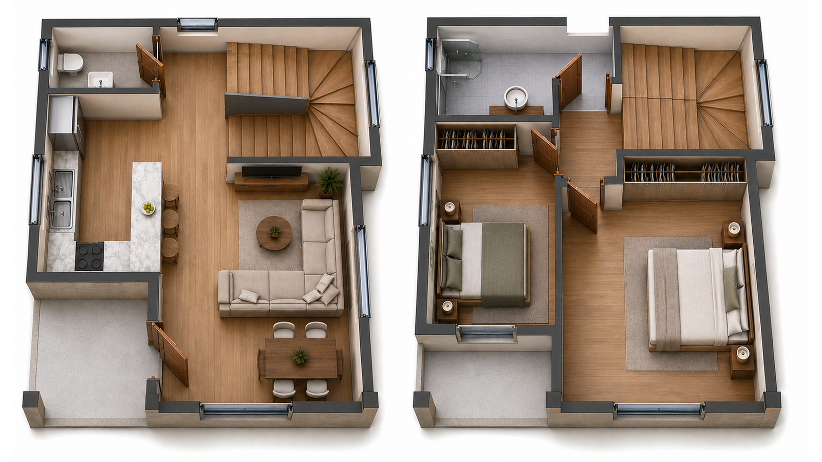 84 m² 2+1 İki Katlı Çelik Ev